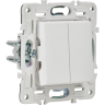 Выключатель 2-клавишный IEK SKANDY SK-V05W проходной 10А арктический белый SK-V22-0-10-K01